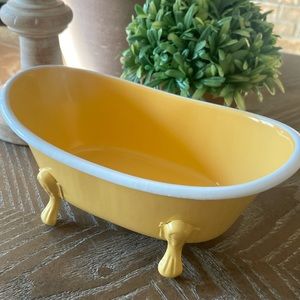 NEW! Shabby Chic Cottage Vintage Claw Foot Bathtub Enamel Metal Soap Dish